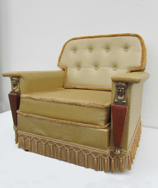 Vintage gold empire style fauteuil, easy chair-00002